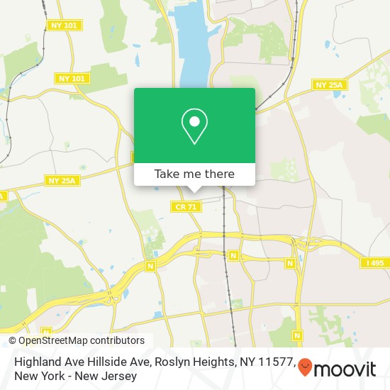 Mapa de Highland Ave Hillside Ave, Roslyn Heights, NY 11577