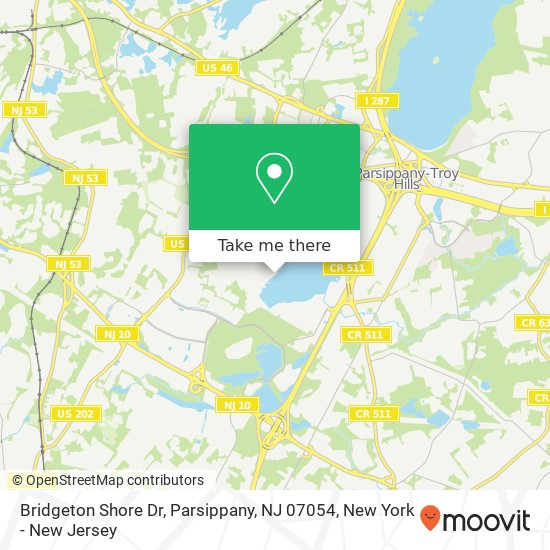 Mapa de Bridgeton Shore Dr, Parsippany, NJ 07054