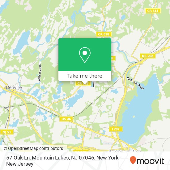 57 Oak Ln, Mountain Lakes, NJ 07046 map