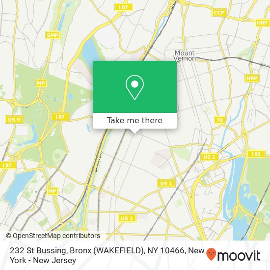 Mapa de 232 St Bussing, Bronx (WAKEFIELD), NY 10466