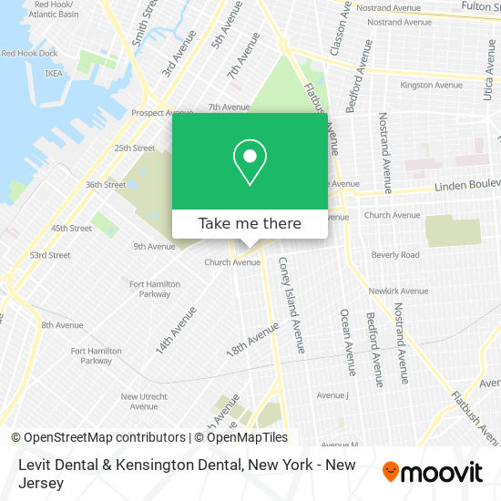 Levit Dental & Kensington Dental map
