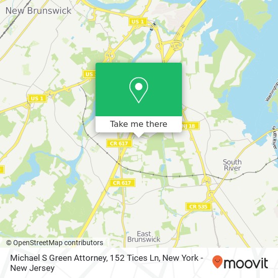Mapa de Michael S Green Attorney, 152 Tices Ln