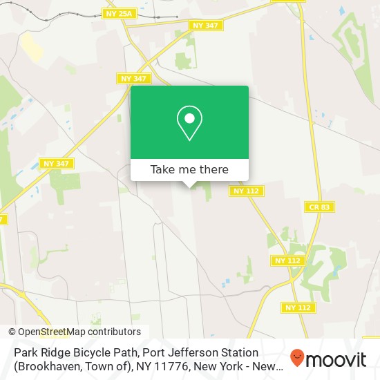 Mapa de Park Ridge Bicycle Path, Port Jefferson Station (Brookhaven, Town of), NY 11776