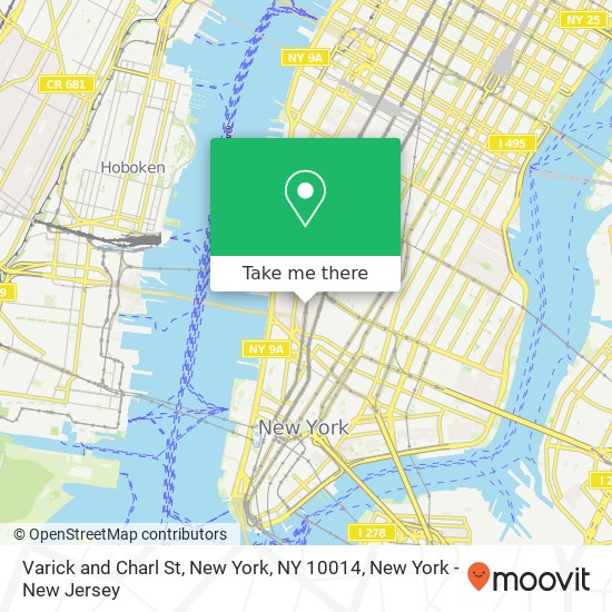 Varick and Charl St, New York, NY 10014 map