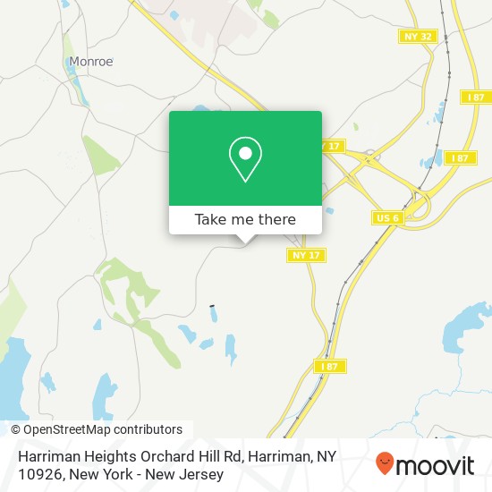 Mapa de Harriman Heights Orchard Hill Rd, Harriman, NY 10926