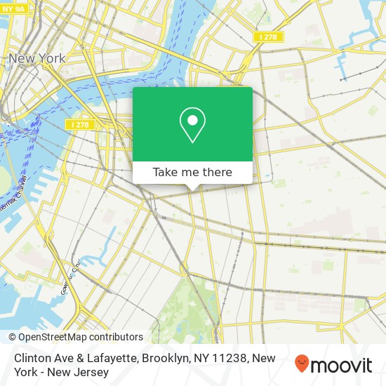 Mapa de Clinton Ave & Lafayette, Brooklyn, NY 11238