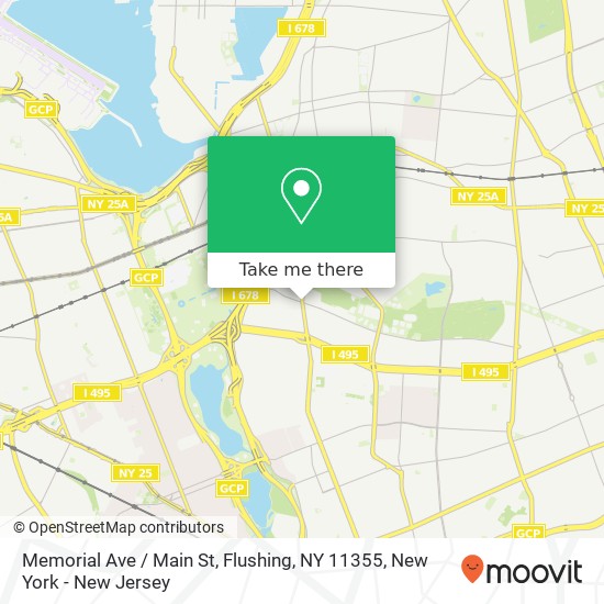Memorial Ave / Main St, Flushing, NY 11355 map