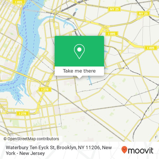 Waterbury Ten Eyck St, Brooklyn, NY 11206 map