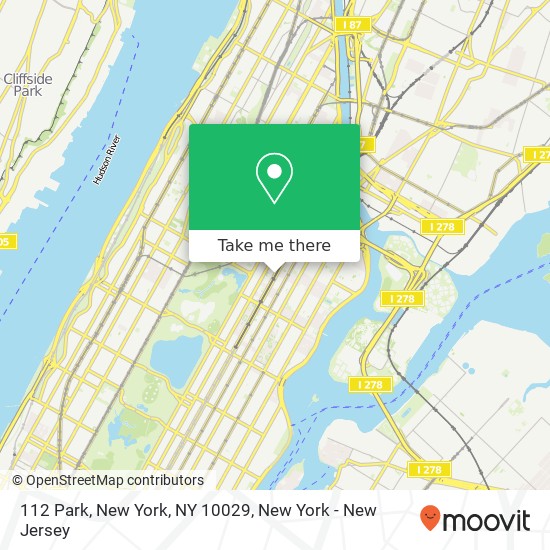 112 Park, New York, NY 10029 map