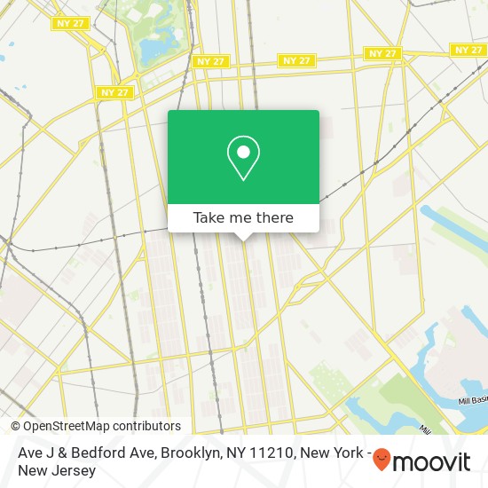 Ave J & Bedford Ave, Brooklyn, NY 11210 map