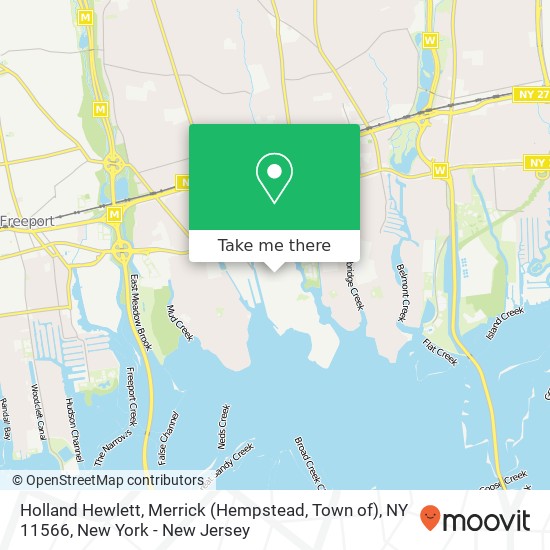 Mapa de Holland Hewlett, Merrick (Hempstead, Town of), NY 11566