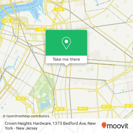Mapa de Crown Heights Hardware, 1373 Bedford Ave