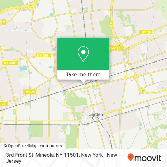 Mapa de 3rd Front St, Mineola, NY 11501
