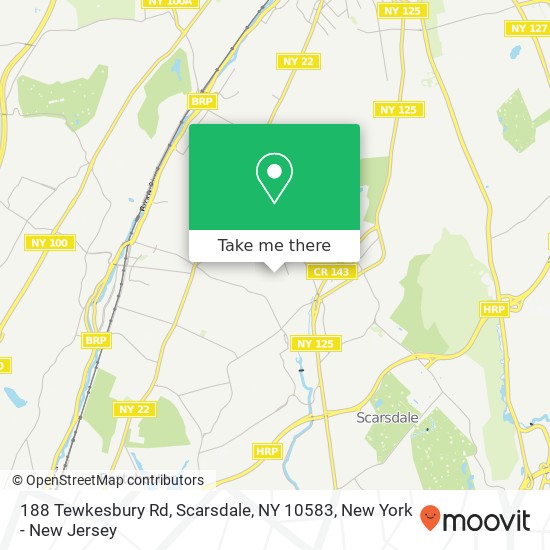 Mapa de 188 Tewkesbury Rd, Scarsdale, NY 10583