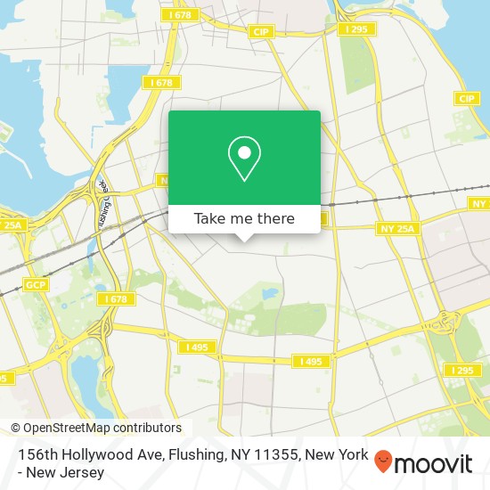 Mapa de 156th Hollywood Ave, Flushing, NY 11355