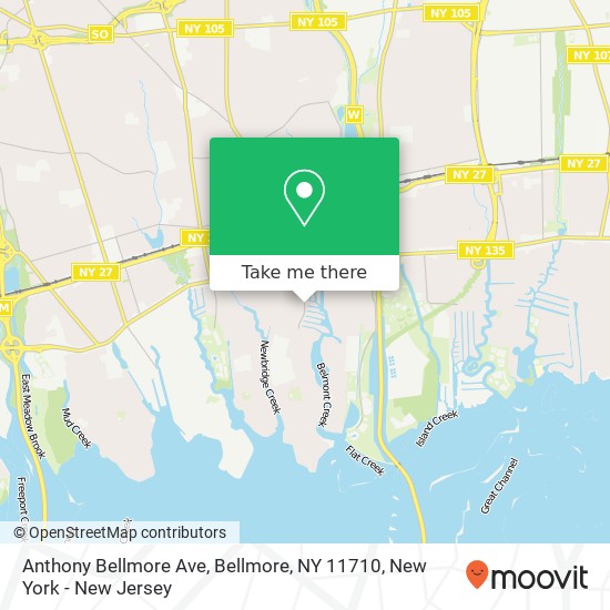 Mapa de Anthony Bellmore Ave, Bellmore, NY 11710