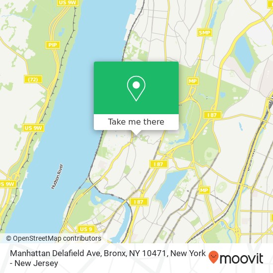 Manhattan Delafield Ave, Bronx, NY 10471 map