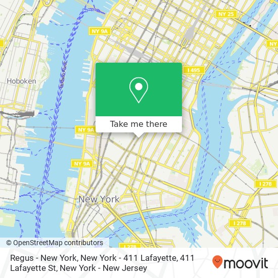 Mapa de Regus - New York, New York - 411 Lafayette, 411 Lafayette St