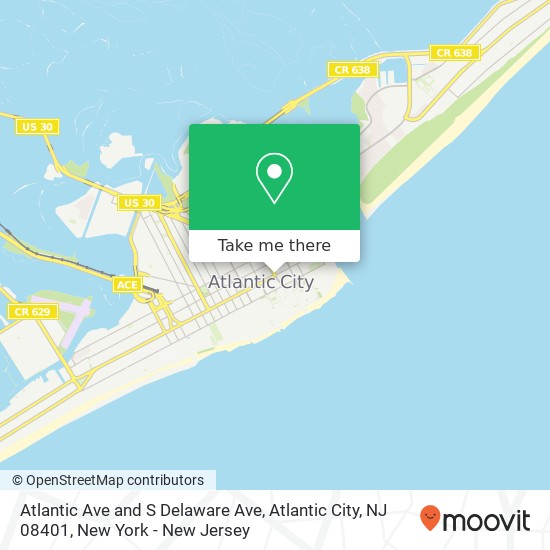 Mapa de Atlantic Ave and S Delaware Ave, Atlantic City, NJ 08401