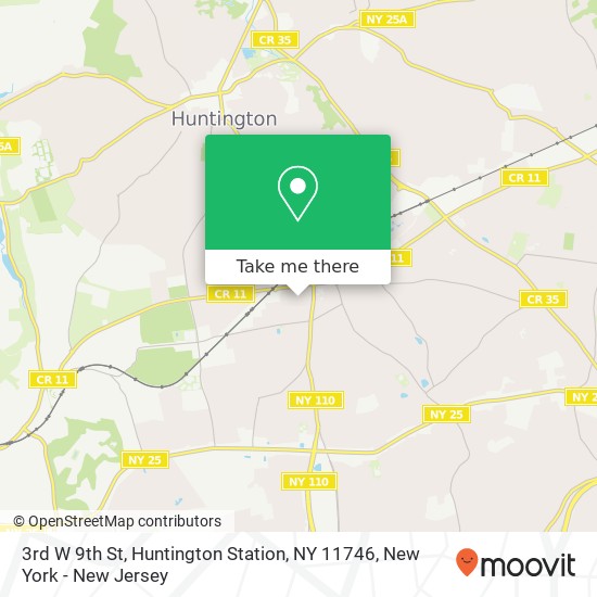 Mapa de 3rd W 9th St, Huntington Station, NY 11746