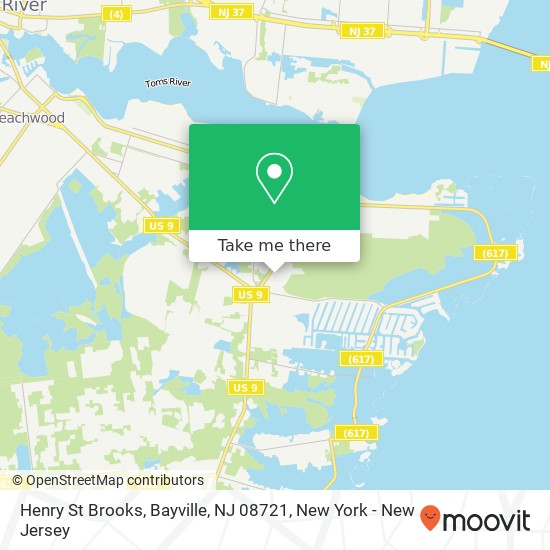 Mapa de Henry St Brooks, Bayville, NJ 08721