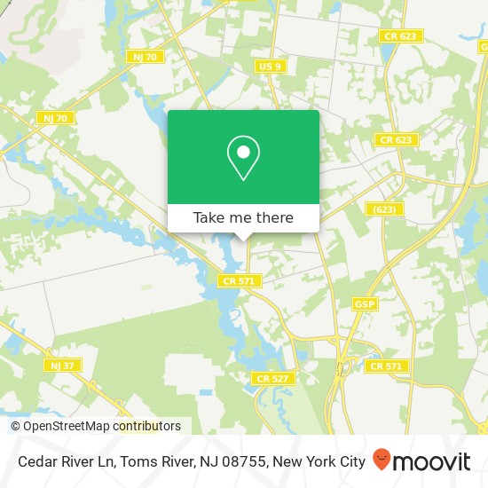 Cedar River Ln, Toms River, NJ 08755 map