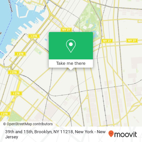 Mapa de 39th and 15th, Brooklyn, NY 11218
