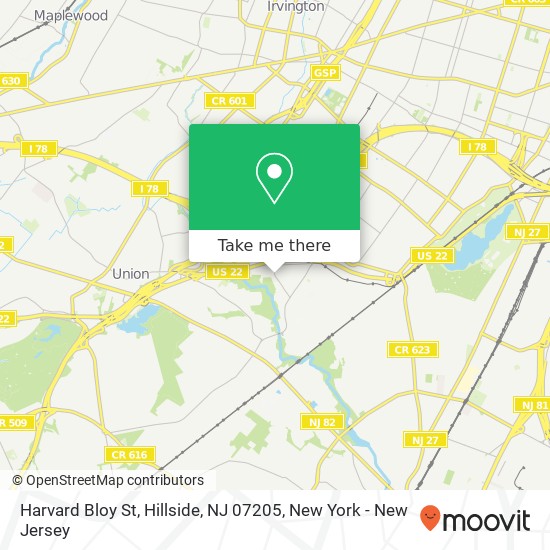 Harvard Bloy St, Hillside, NJ 07205 map