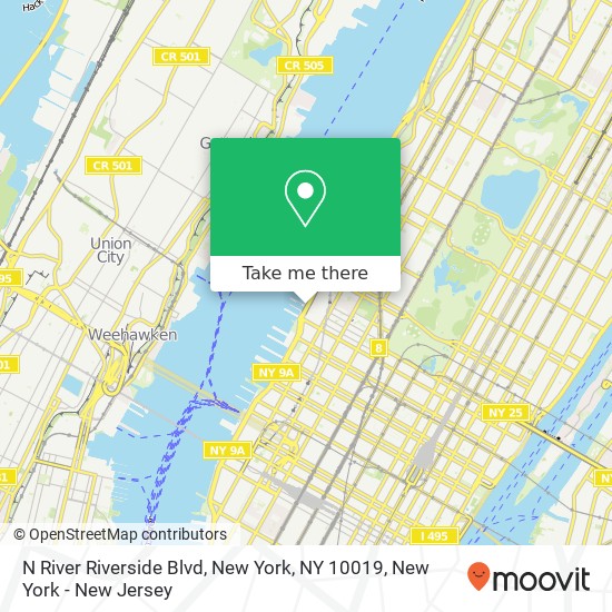 N River Riverside Blvd, New York, NY 10019 map