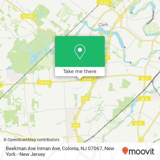 Beekman Ave Inman Ave, Colonia, NJ 07067 map