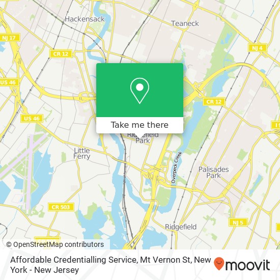 Affordable Credentialling Service, Mt Vernon St map
