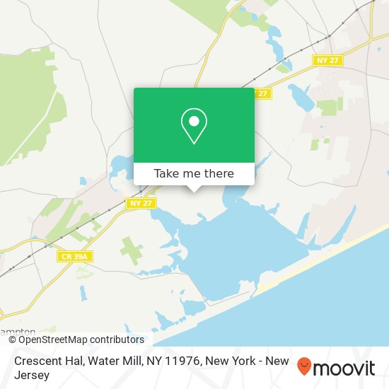Mapa de Crescent Hal, Water Mill, NY 11976