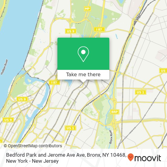 Mapa de Bedford Park and Jerome Ave Ave, Bronx, NY 10468