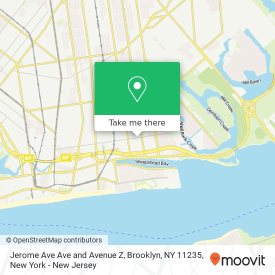 Mapa de Jerome Ave Ave and Avenue Z, Brooklyn, NY 11235