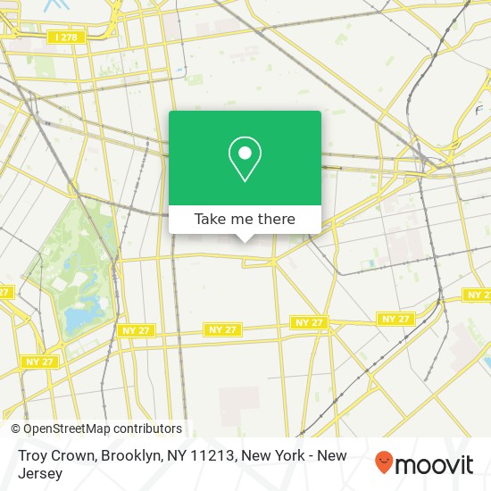 Mapa de Troy Crown, Brooklyn, NY 11213