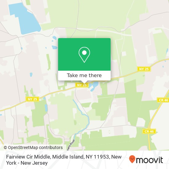 Mapa de Fairview Cir Middle, Middle Island, NY 11953