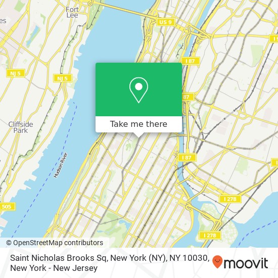 Mapa de Saint Nicholas Brooks Sq, New York (NY), NY 10030