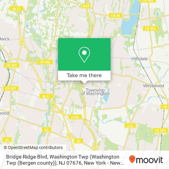 Bridge Ridge Blvd, Washington Twp (Washington Twp (Bergen county)), NJ 07676 map