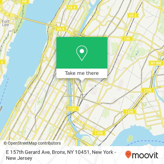 Mapa de E 157th Gerard Ave, Bronx, NY 10451