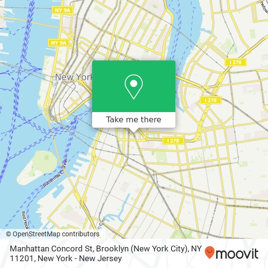 Manhattan Concord St, Brooklyn (New York City), NY 11201 map