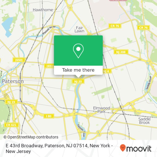 Mapa de E 43rd Broadway, Paterson, NJ 07514