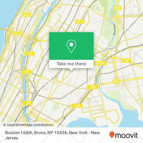 Boston 168th, Bronx, NY 10456 map