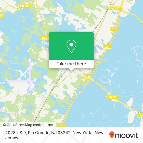 Mapa de 4028 US-9, Rio Grande, NJ 08242