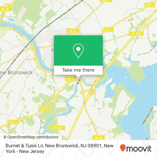 Mapa de Burnet & Tunis Ln, New Brunswick, NJ 08901