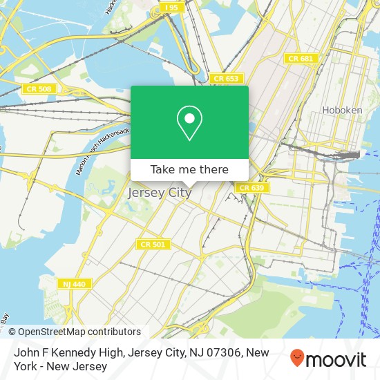 Mapa de John F Kennedy High, Jersey City, NJ 07306
