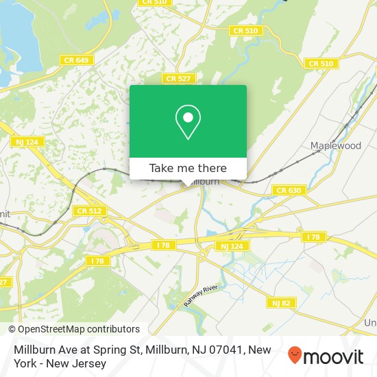 Millburn Ave at Spring St, Millburn, NJ 07041 map