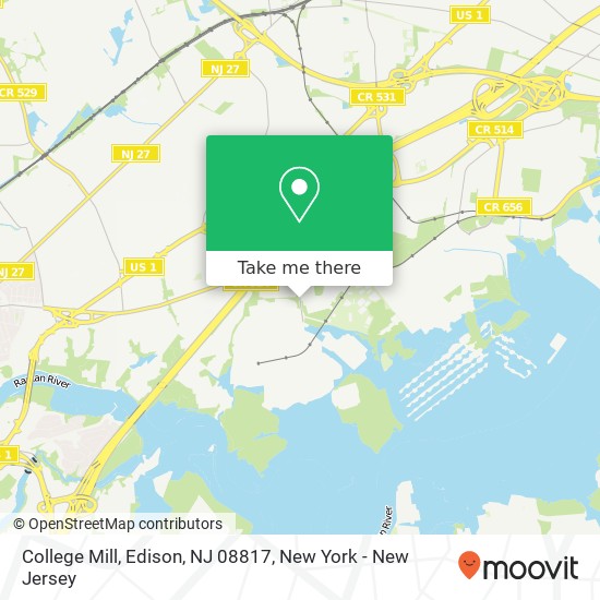 Mapa de College Mill, Edison, NJ 08817