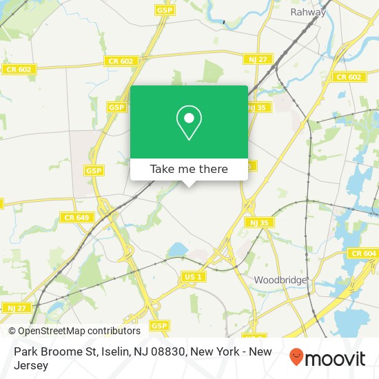 Mapa de Park Broome St, Iselin, NJ 08830