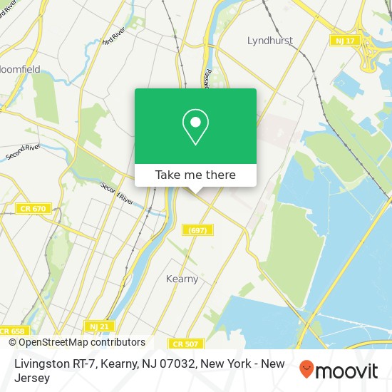 Livingston RT-7, Kearny, NJ 07032 map