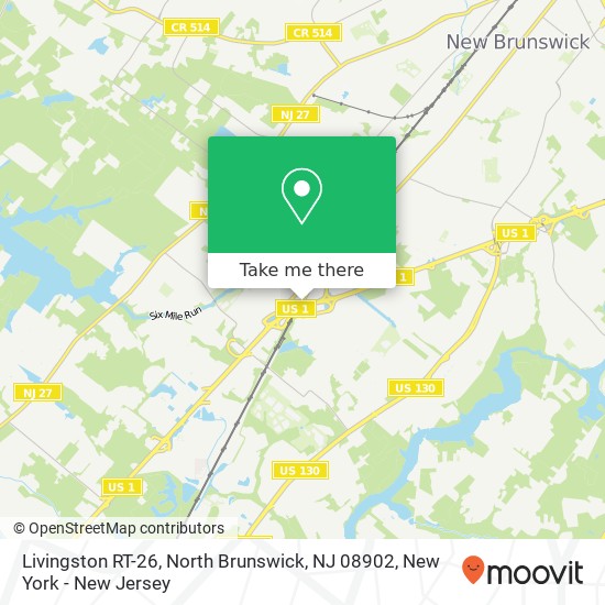 Mapa de Livingston RT-26, North Brunswick, NJ 08902